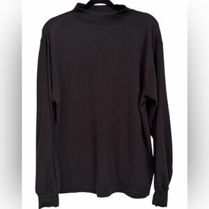 Long-sleeve cotton mock turtleneck shirt
